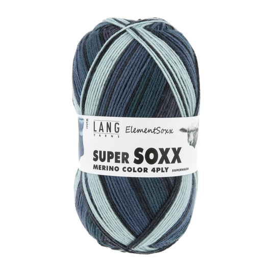 Lang Yarns Super Soxx Color Merino Color 4ply Elementsoxx Water (528)