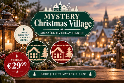 Mystery "Christmas Village" GROEN (mozaiek overlay haken)