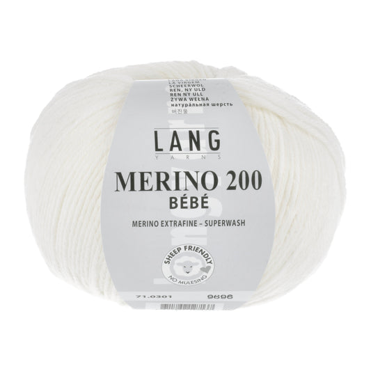 Lang Yarns Merino 200 Bebe White (0301)