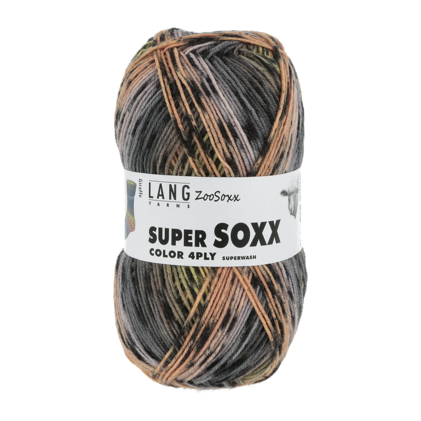 Lang Yarns Super Soxx Color 4 Ply Zoosoxx Giraffe (0428)