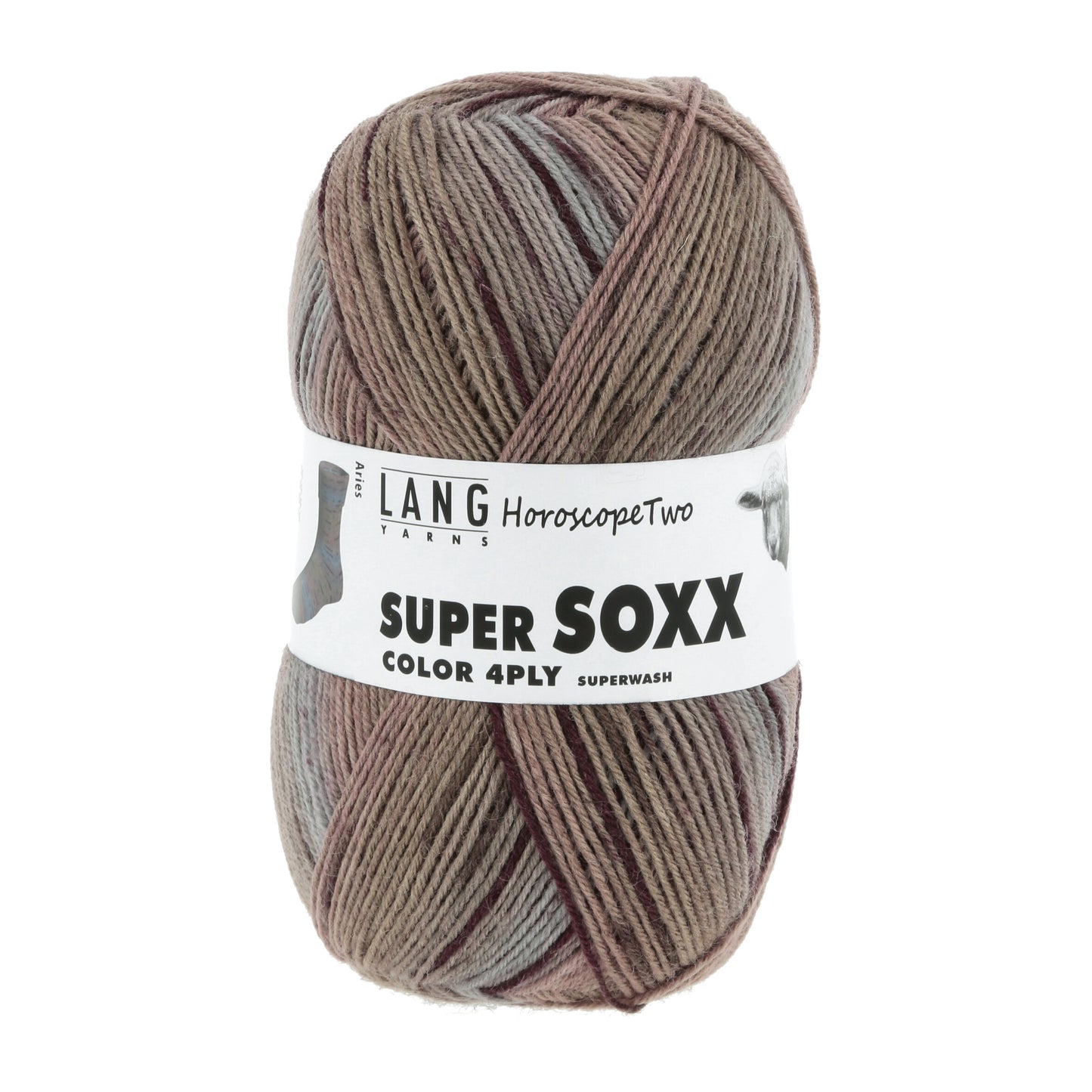 Lang Yarns Super Soxx Color 4 Ply HoroscopeTwo Aries (0437)