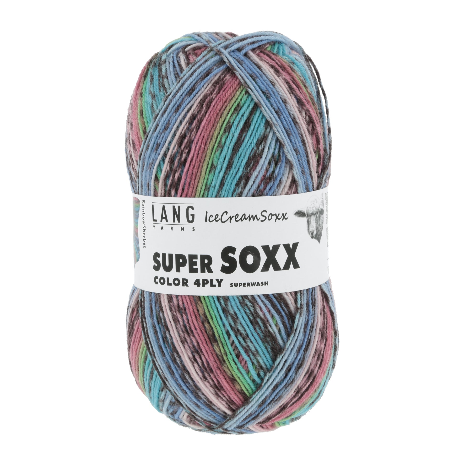 Lang Yarns Super Soxx 4 Ply Icecreamsoxx Rainbow Sherbert (0479)