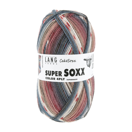Lang Yarns Super Soxx Color 4 Ply Cakesoxx Chocolate Cake (0544)