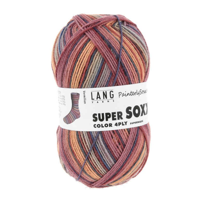 Lang Yarns Super Soxx Color 4 Ply PainterlySoxx Vermilion (0547)