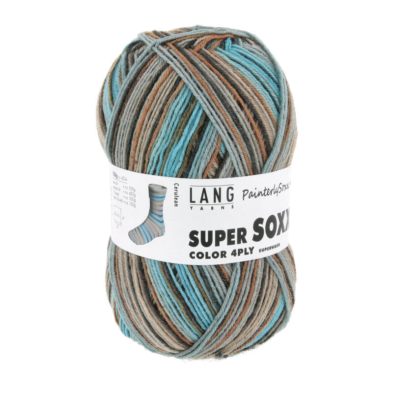 Lang Yarns Super Soxx Color 4 Ply PainterlySoxx Cerulean (0548