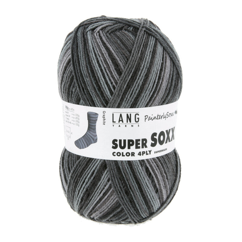 Lang Yarns Super Soxx Color 4 Ply PainterlySoxx Graphite (0552)