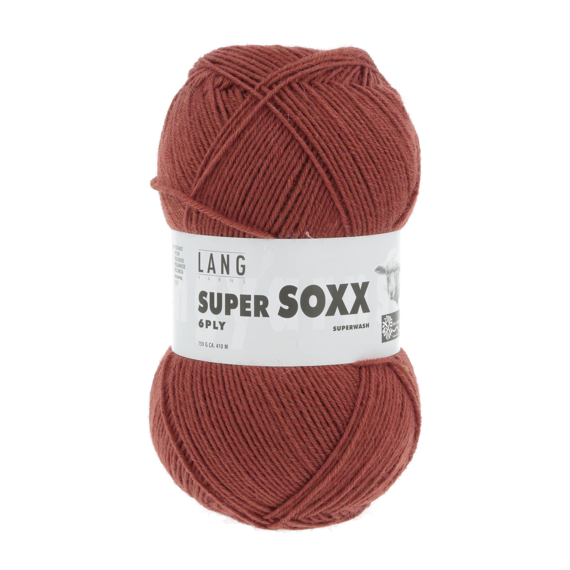 Lang Yarns Super Soxx 6 Ply Superwash UNI Copper (0015)