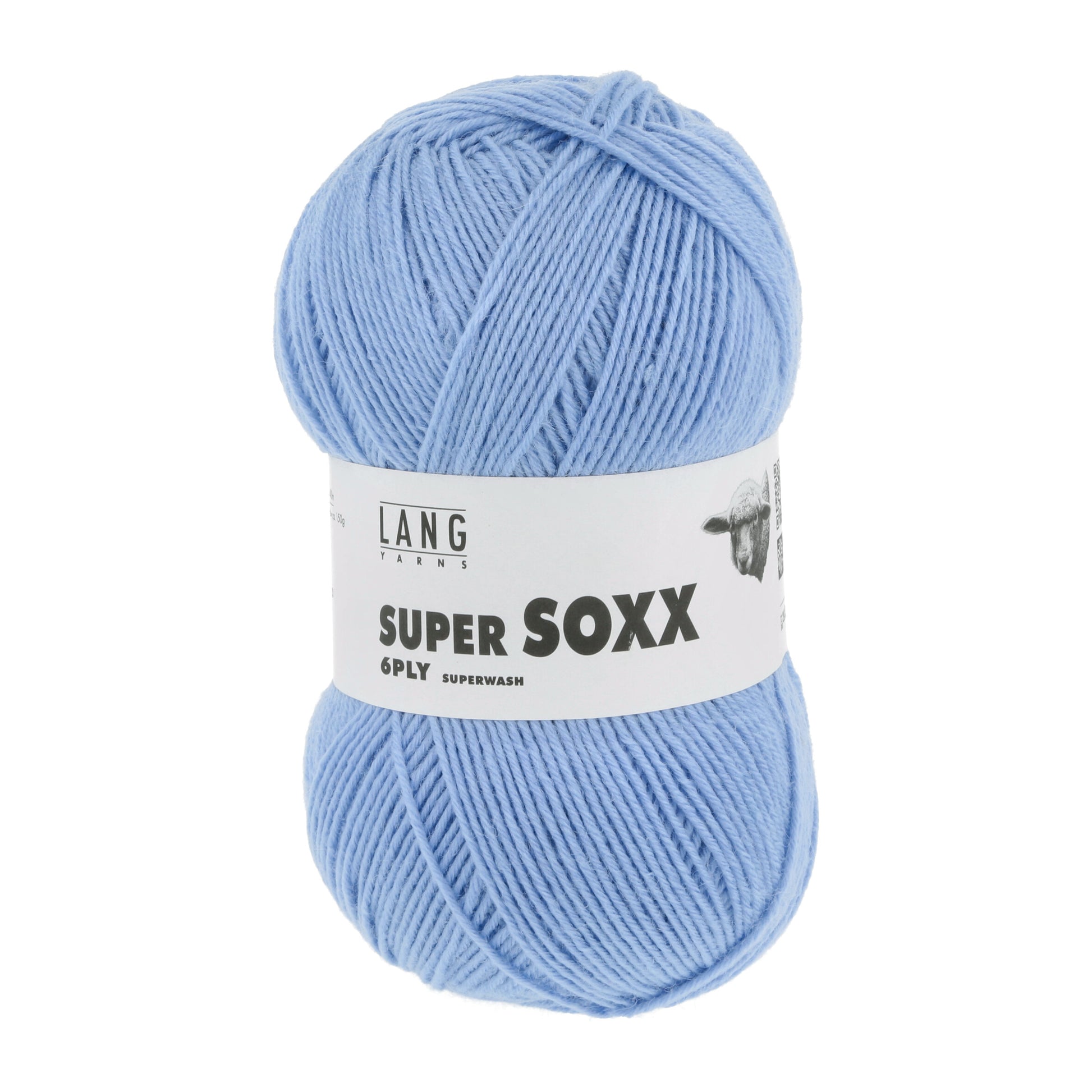 Lang Yarns Super Soxx 6 Ply Superwash UNI Blue (0021)