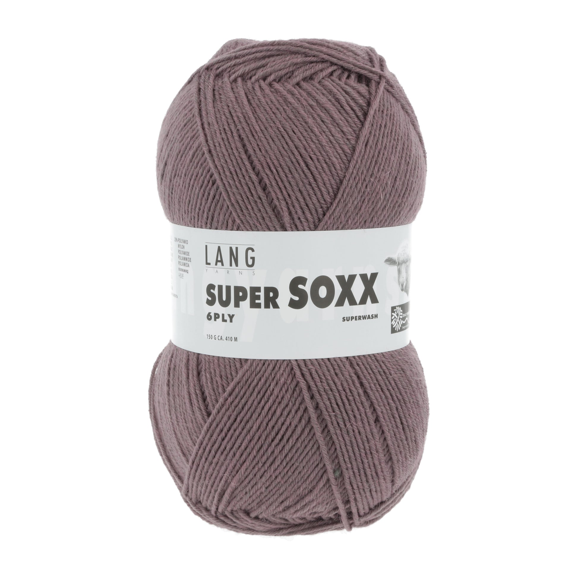 Lang Yarns Super Soxx 6 Ply Superwash UNI Mauve (0048)