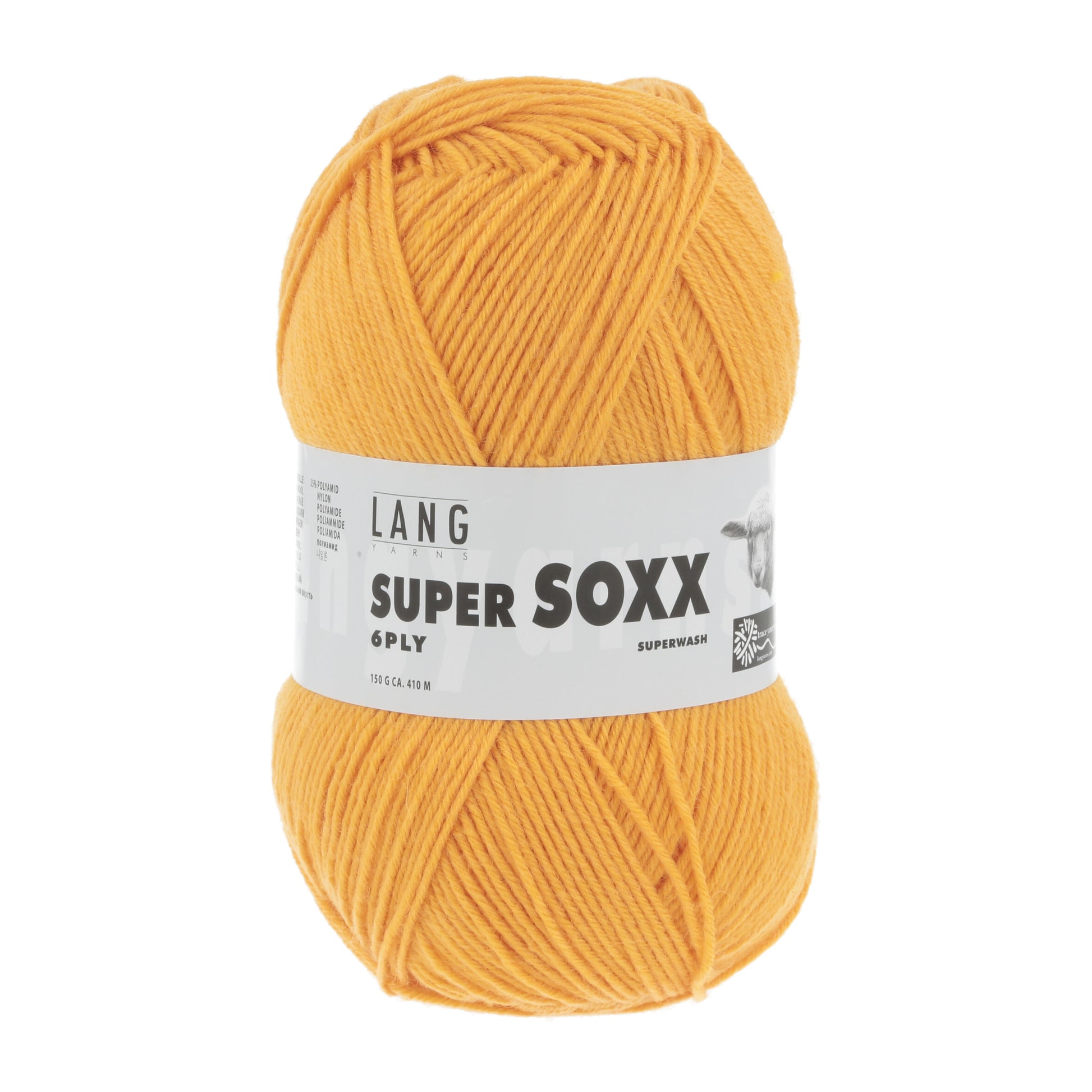 Lang Yarns Super Soxx 6 Ply Superwash UNI Sunshine (0049)