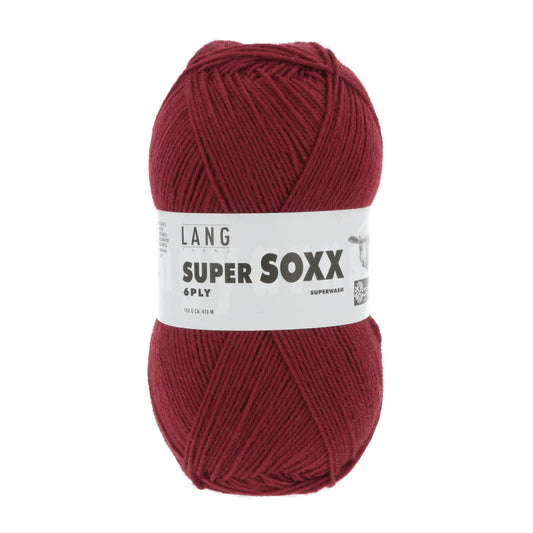 Lang Yarns Super Soxx 6 Ply Superwash UNI Scarlet (0061)