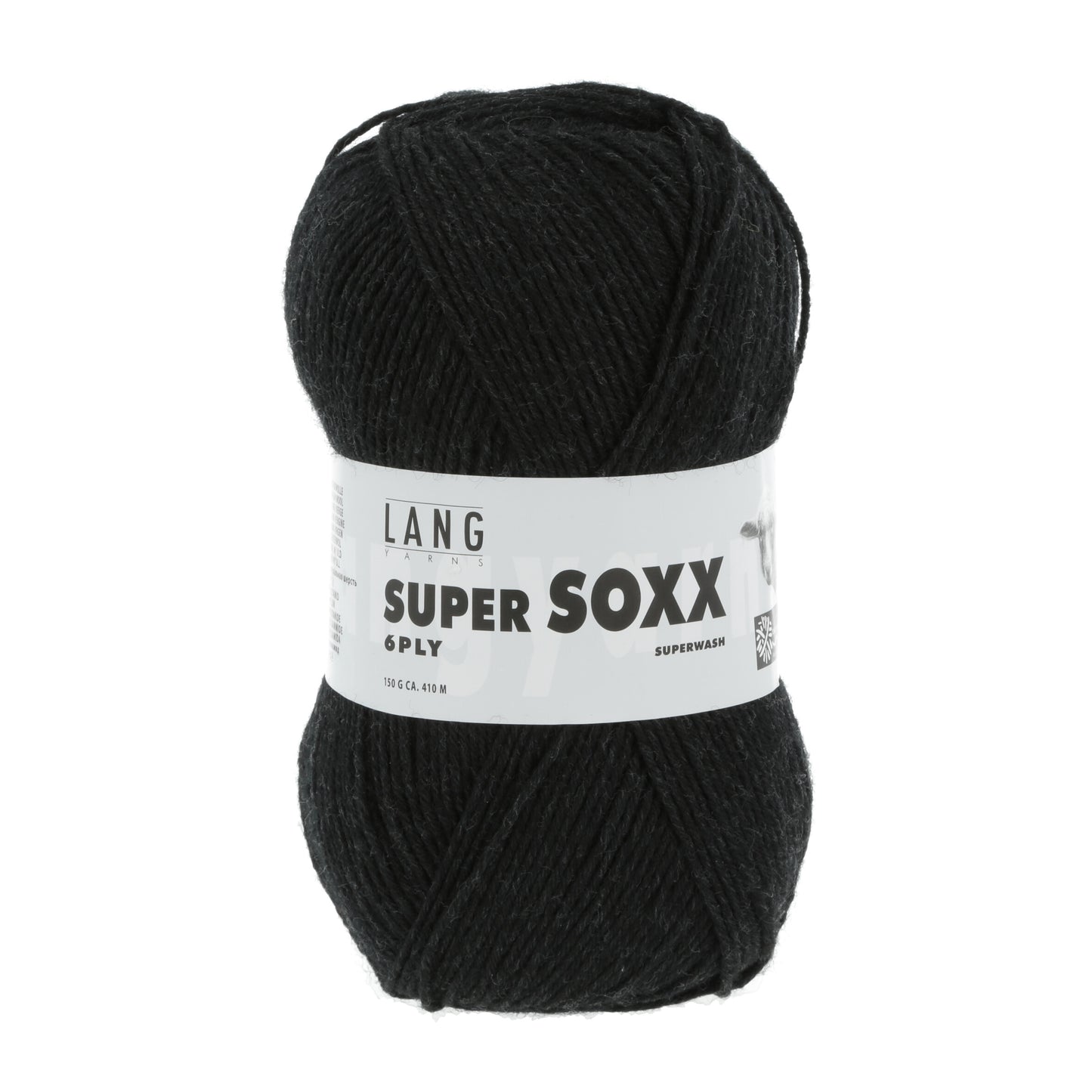 Lang Yarns Super Soxx 6 Ply Superwash UNI Charcoal (0070)