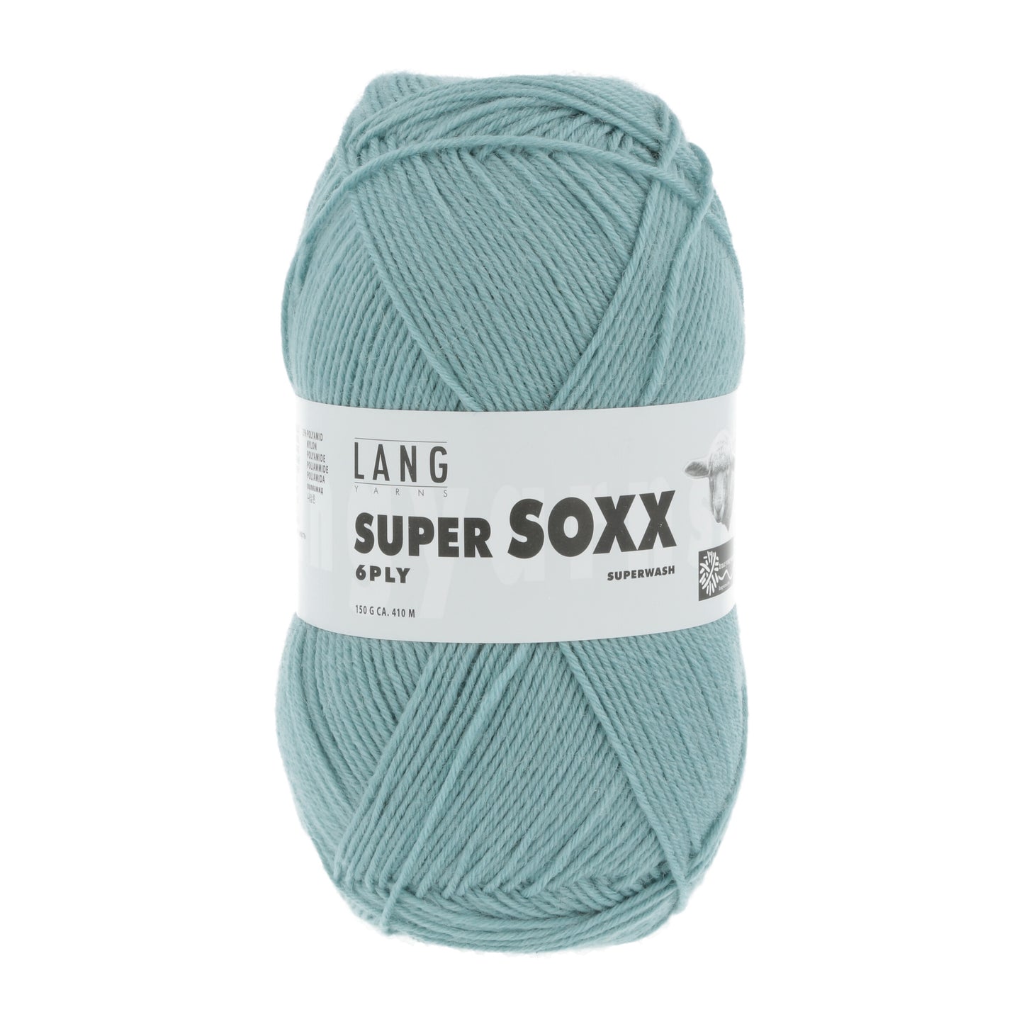 Lang Yarns Super Soxx 6 Ply Superwash UNI Seablue (0072)