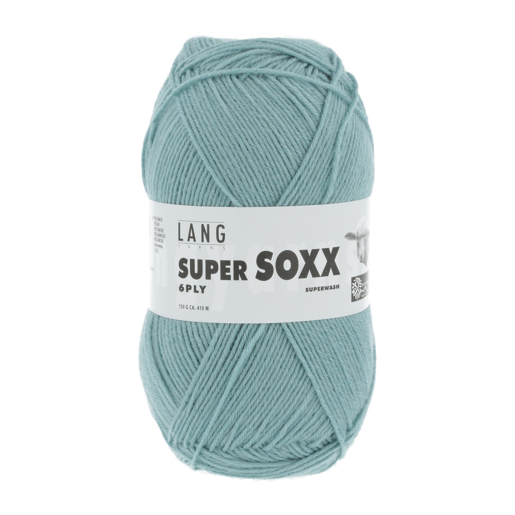 Lang Yarns Super Soxx 6 Ply Superwash UNI Seablue (0072)