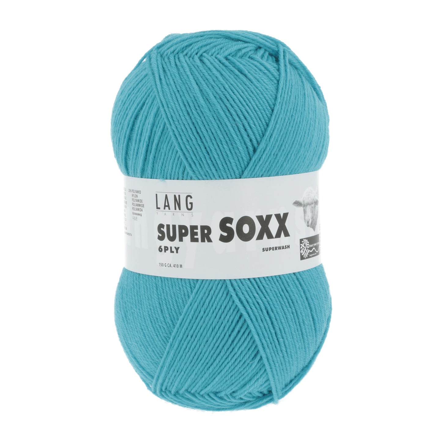 Lang Yarns Super Soxx 6 Ply Superwash UNI Turquoise (0079)