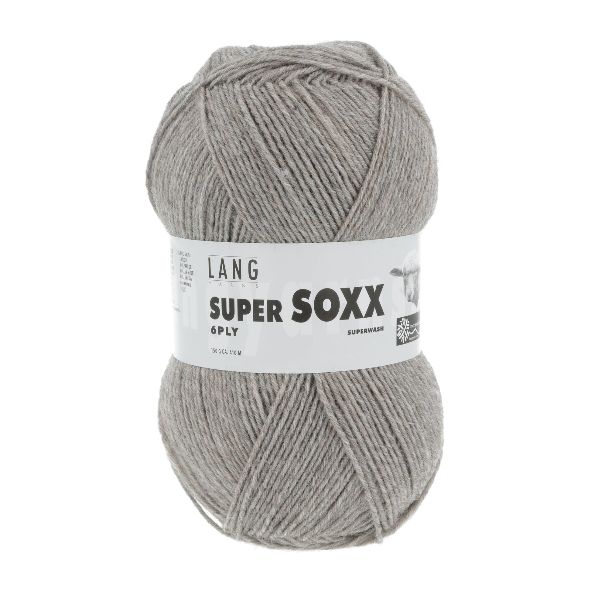 Lang Yarns Super Soxx 6 Ply Superwash UNI Taupe (0096)