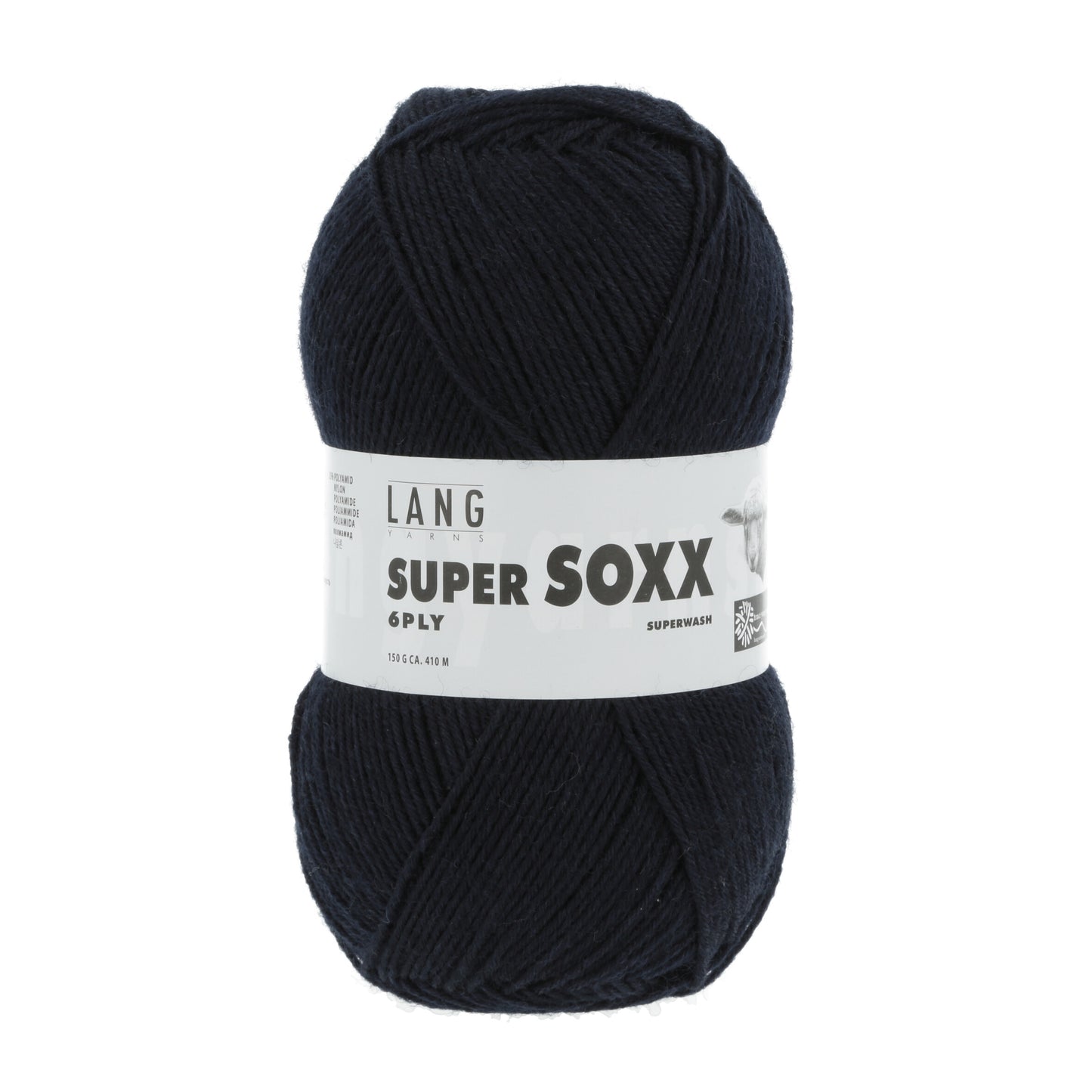 Lang Yarns Super Soxx 6 Ply Superwash UNI Dark Night (0125)