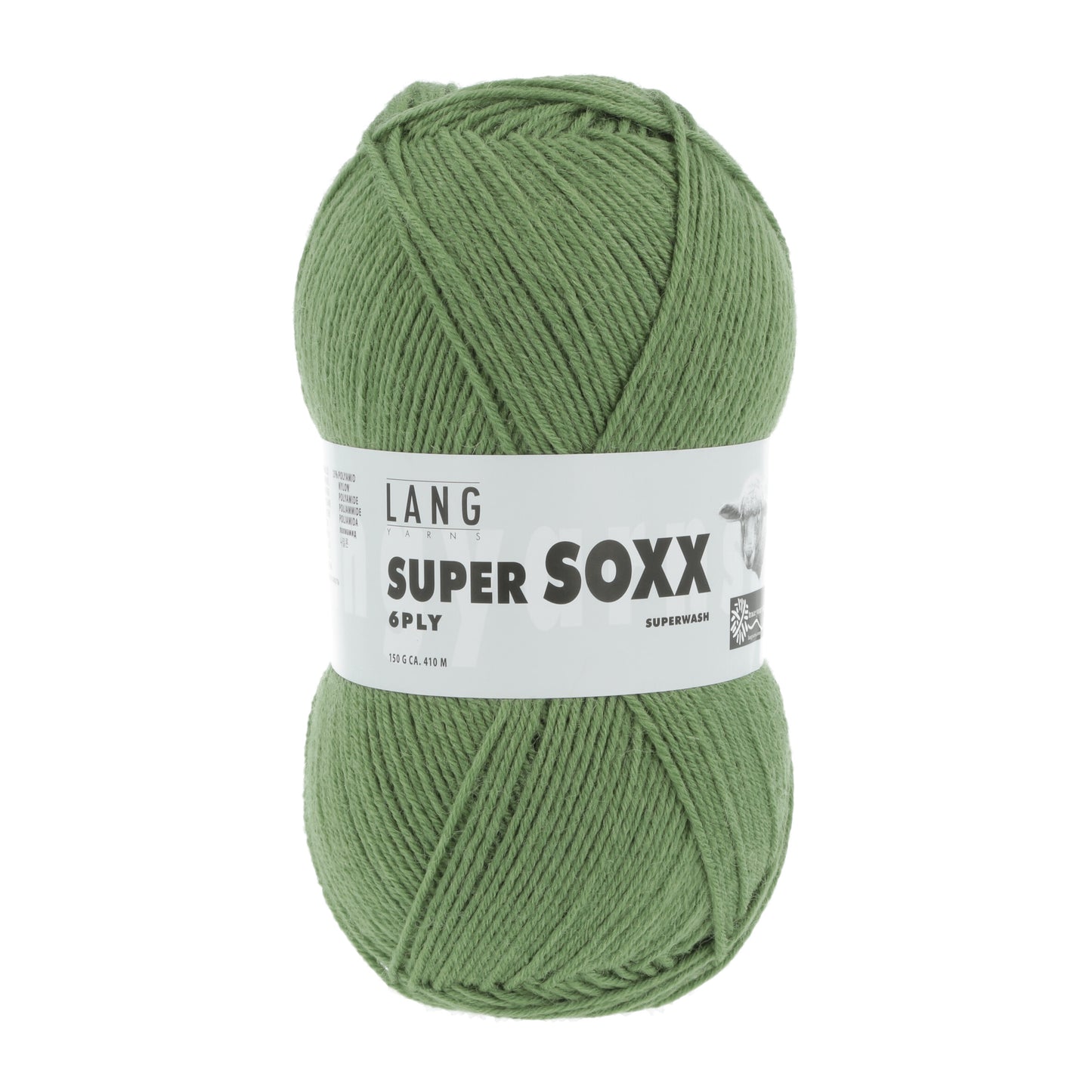 Lang Yarns Super Soxx 6 Ply Superwash UNI Mos Green (0198)