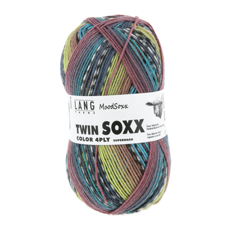 Lang Yarns Twin Soxx Merino 4 Ply Moodsoxx Grateful (583)