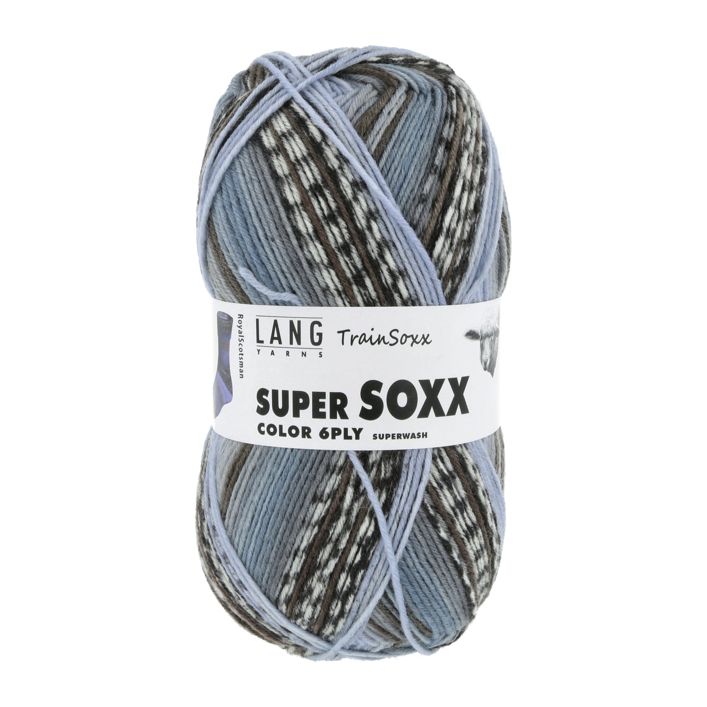 Lang Yarns Super Soxx Color 6 Ply Trainsoxx Royal Scotsman (0487)