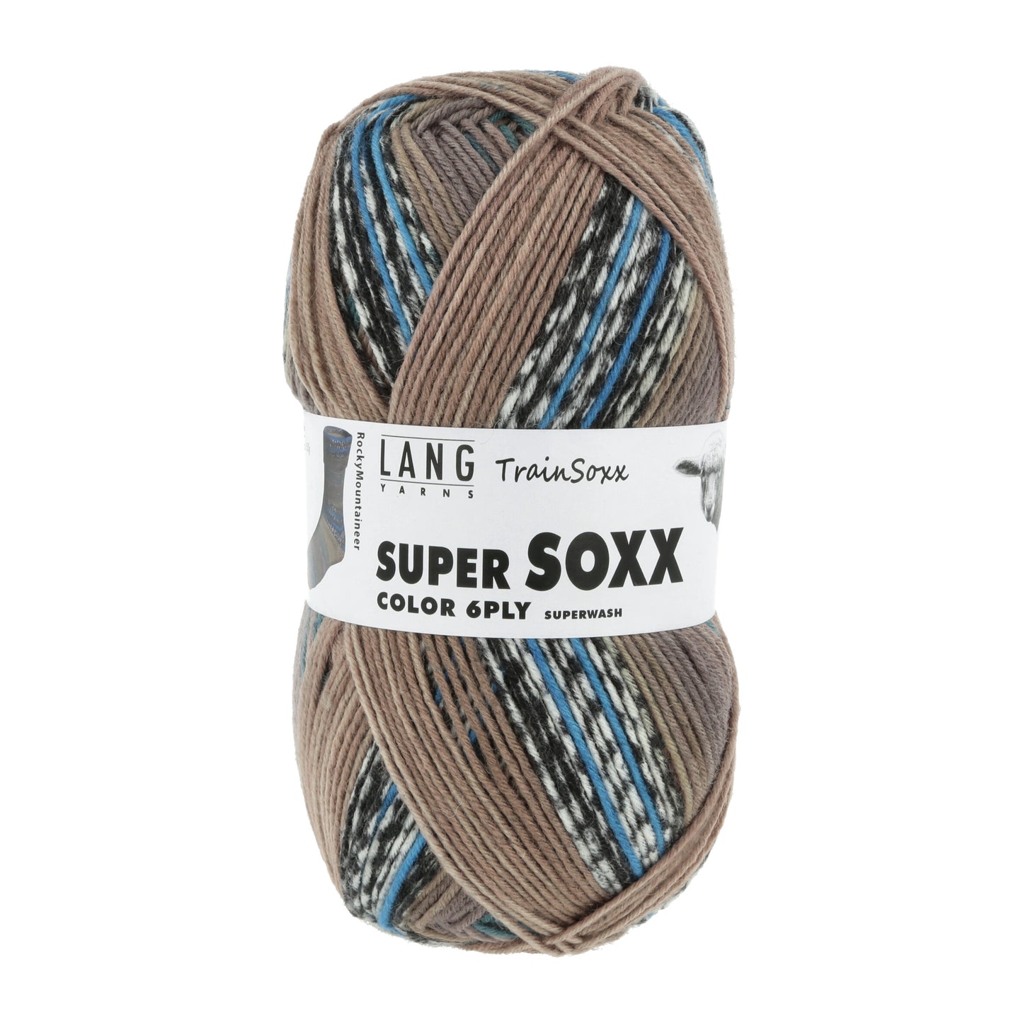 Lang Yarns Super Soxx Color 6 Ply Trainsoxx Rocky Mountaineer (0488)