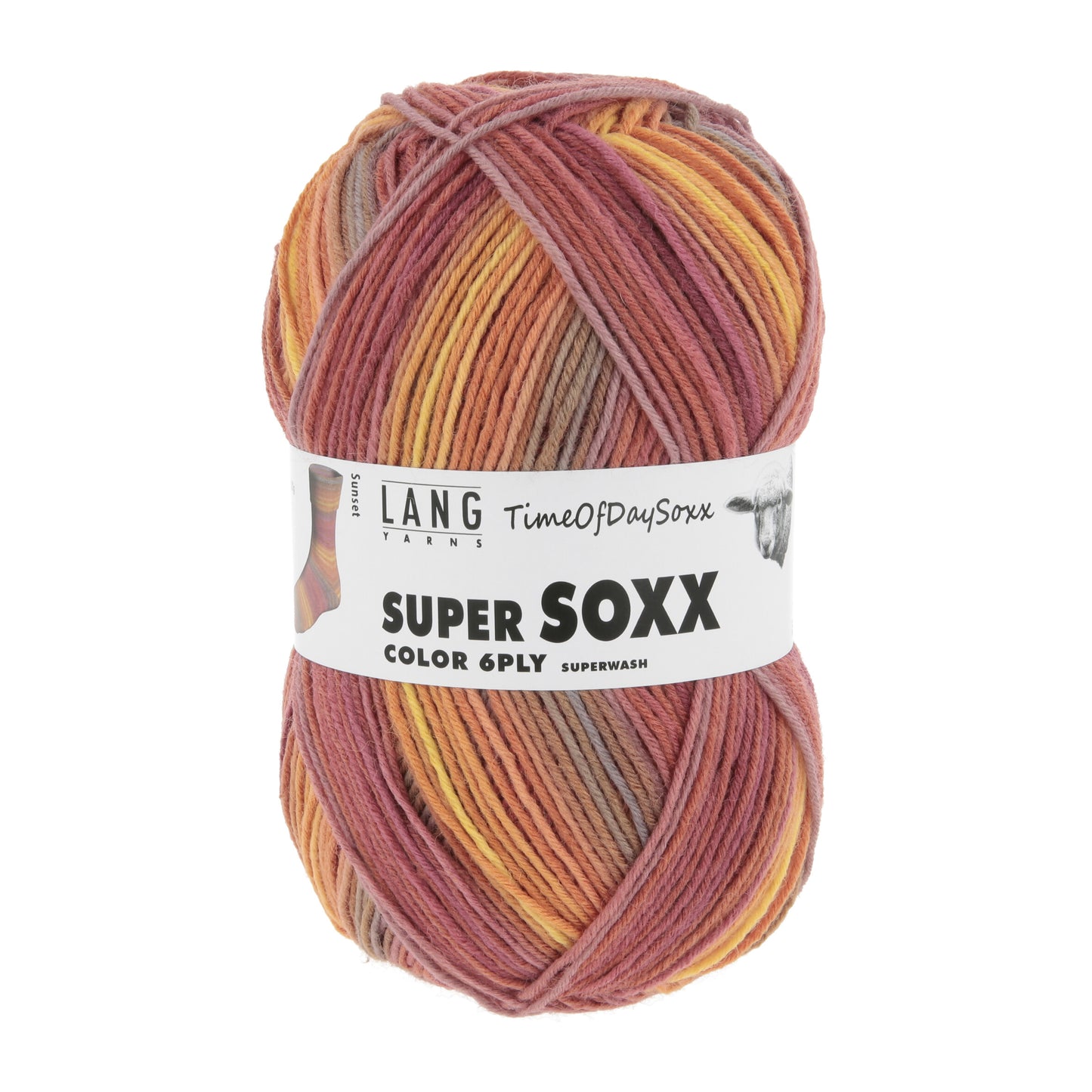 Lang Yarns Super Soxx Color 6 Ply Time of the day Soxx Sunset (0530)