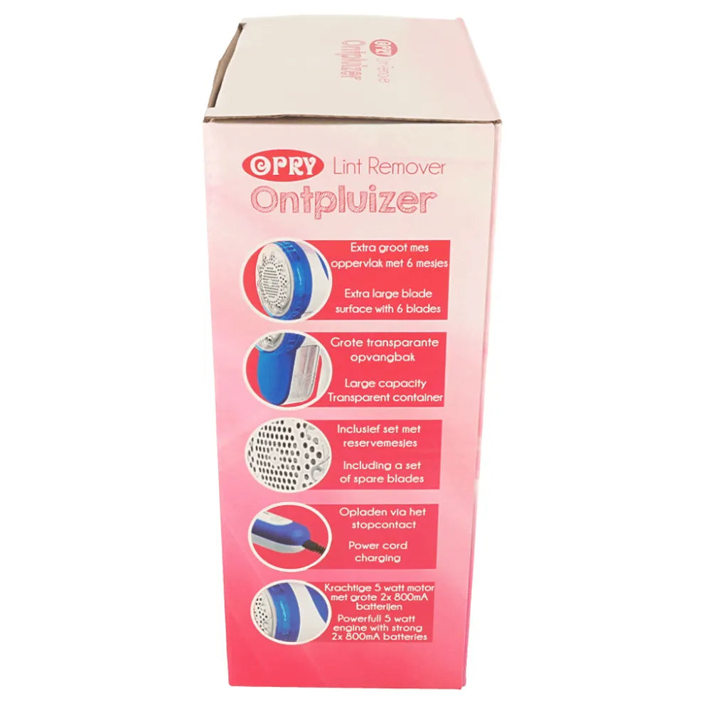 Opry Pluizenverwijderaar blauw wit