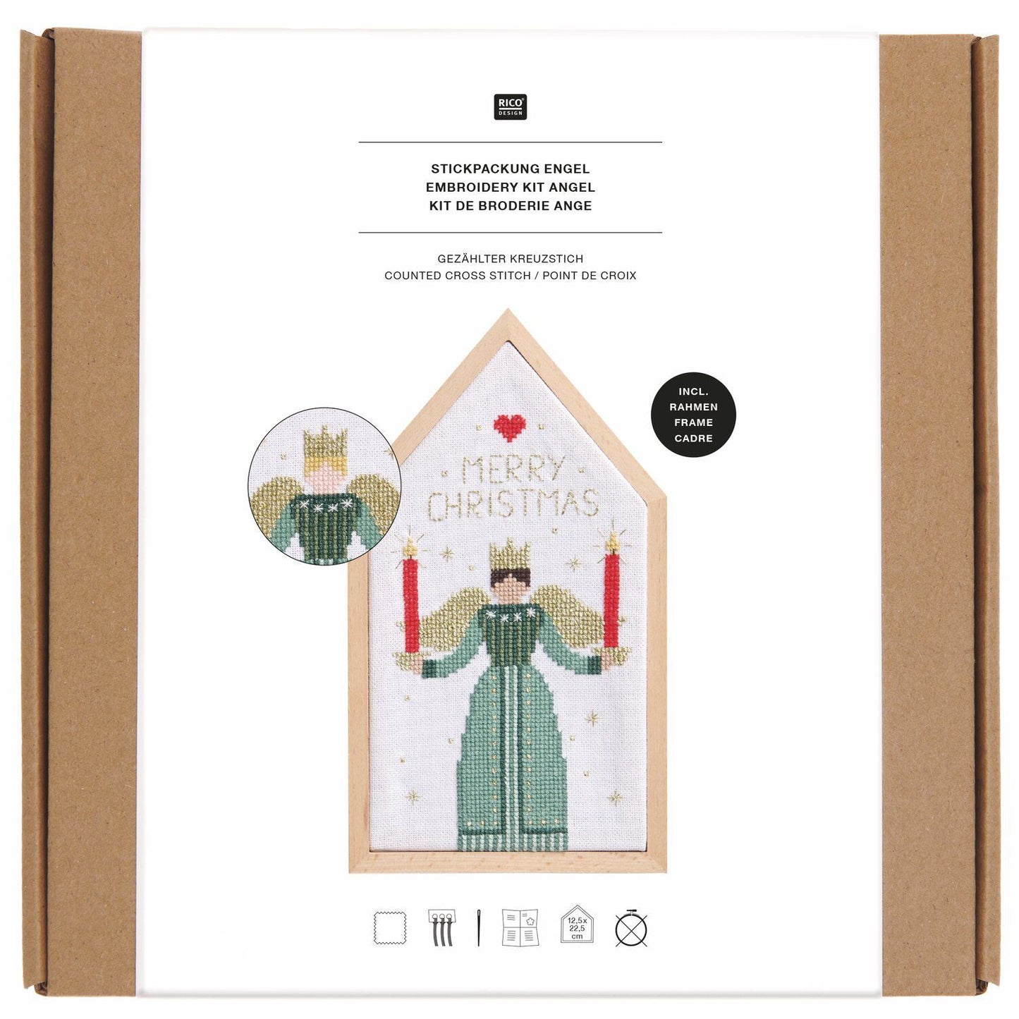 Borduurpakket engel 12,5 x 22,5 cm