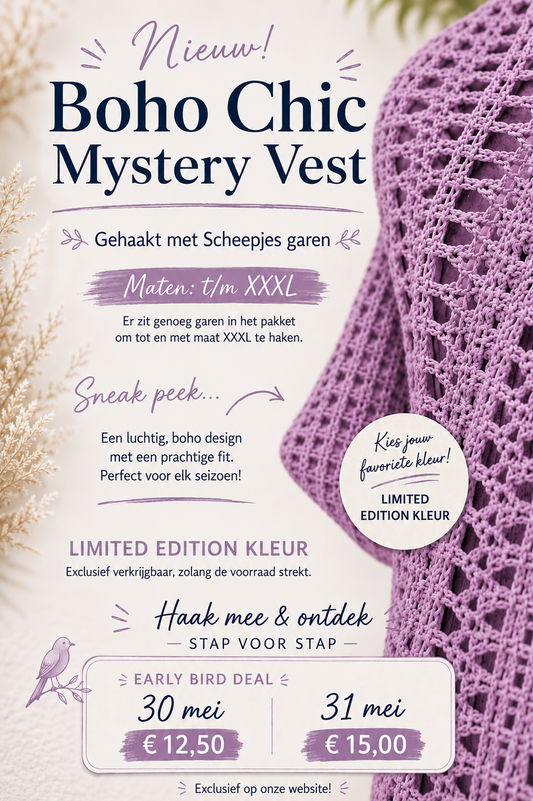 Boho Chic Mystery vest (paars LIMITED)