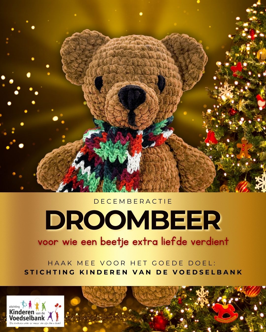 Droombeer voor Stichting kinderen van de voedselbank (garenpakket)