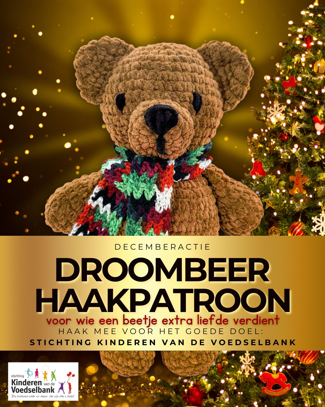 Droombeer voor Stichting kinderen van de voedselbank HAAKPATROON