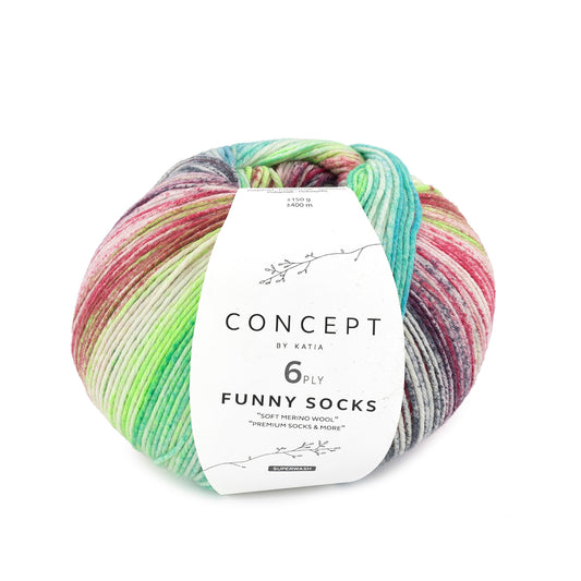 Katia Concept 6 Ply Funny Socks Poison (152)