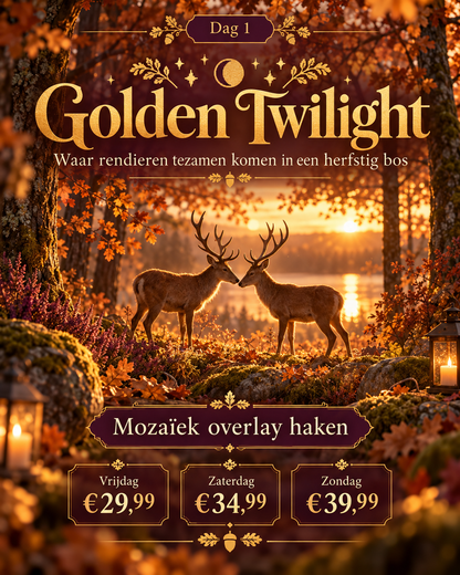 MYSTERY Golden Twilight Mozaiek Overlay Deken (VERSIE 2 / ZWART)