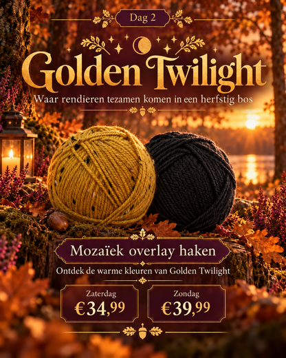 MYSTERY Golden Twilight Mozaiek Overlay Deken (VERSIE 2 / ZWART)