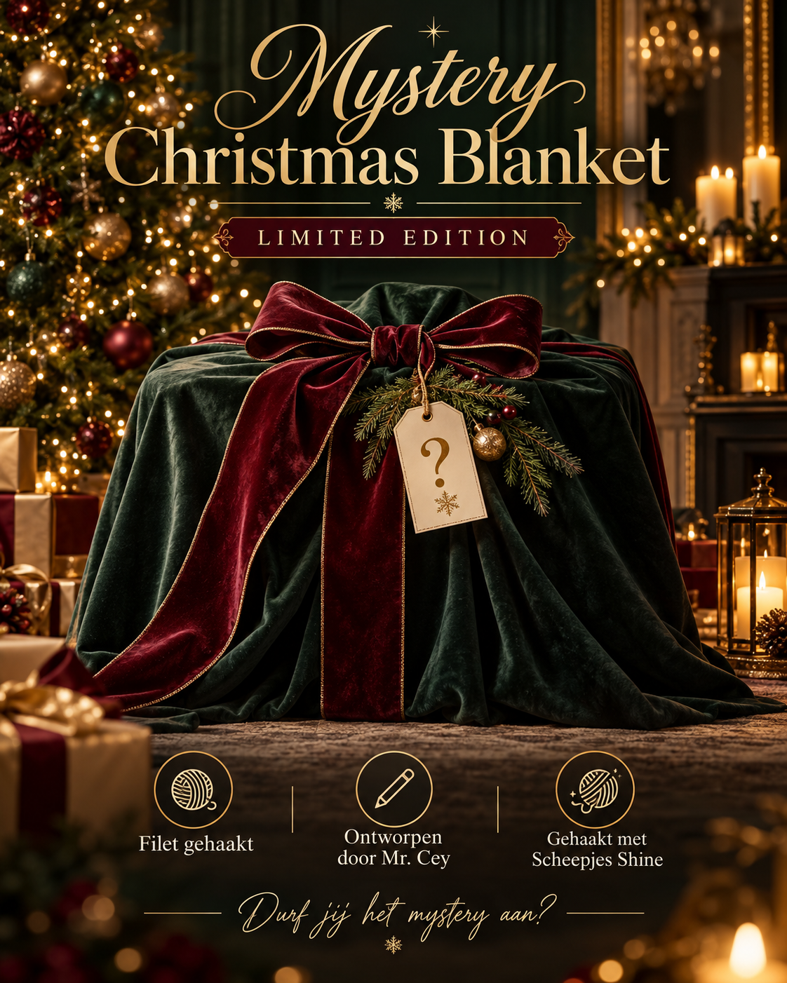 Mystery FILET Christmas deken 2026 (kleur 909)