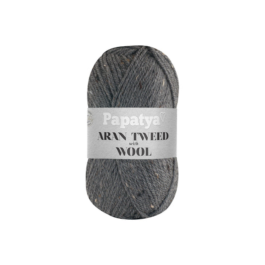 Papatya Aran Tweed with Wool Grey (2180)