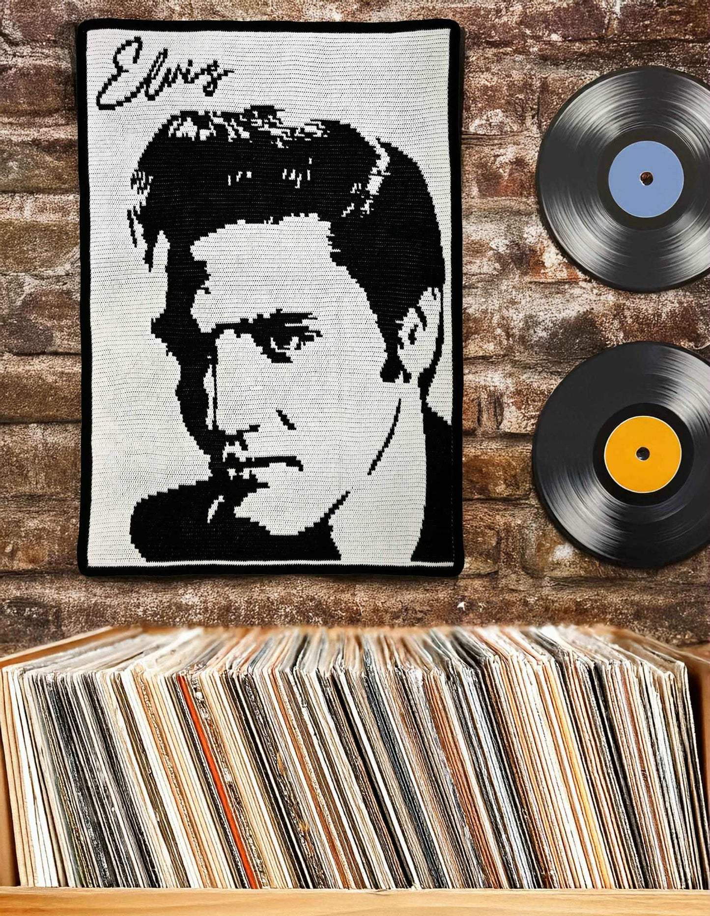 The King in Yarn: Elvis (Mozaiek overlay haken 2025)