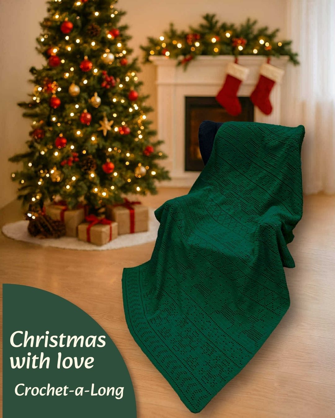 Kerstdeken filet 2025 /  Christmas with love (crochet-a-long) (Cedre) (LIMITED EDITION)