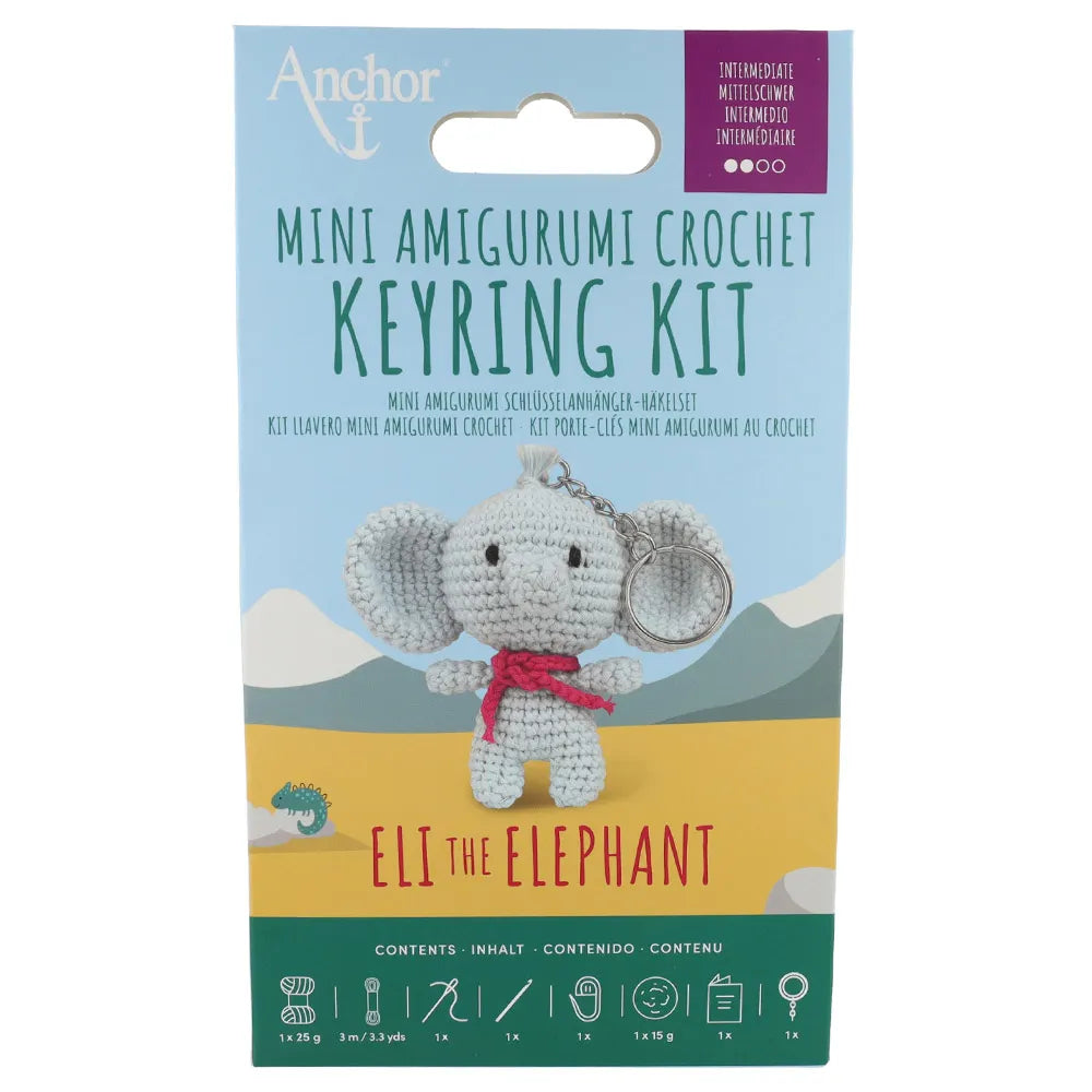 Anchor Mini amigurumi haak kit - sleutelhanger olifant