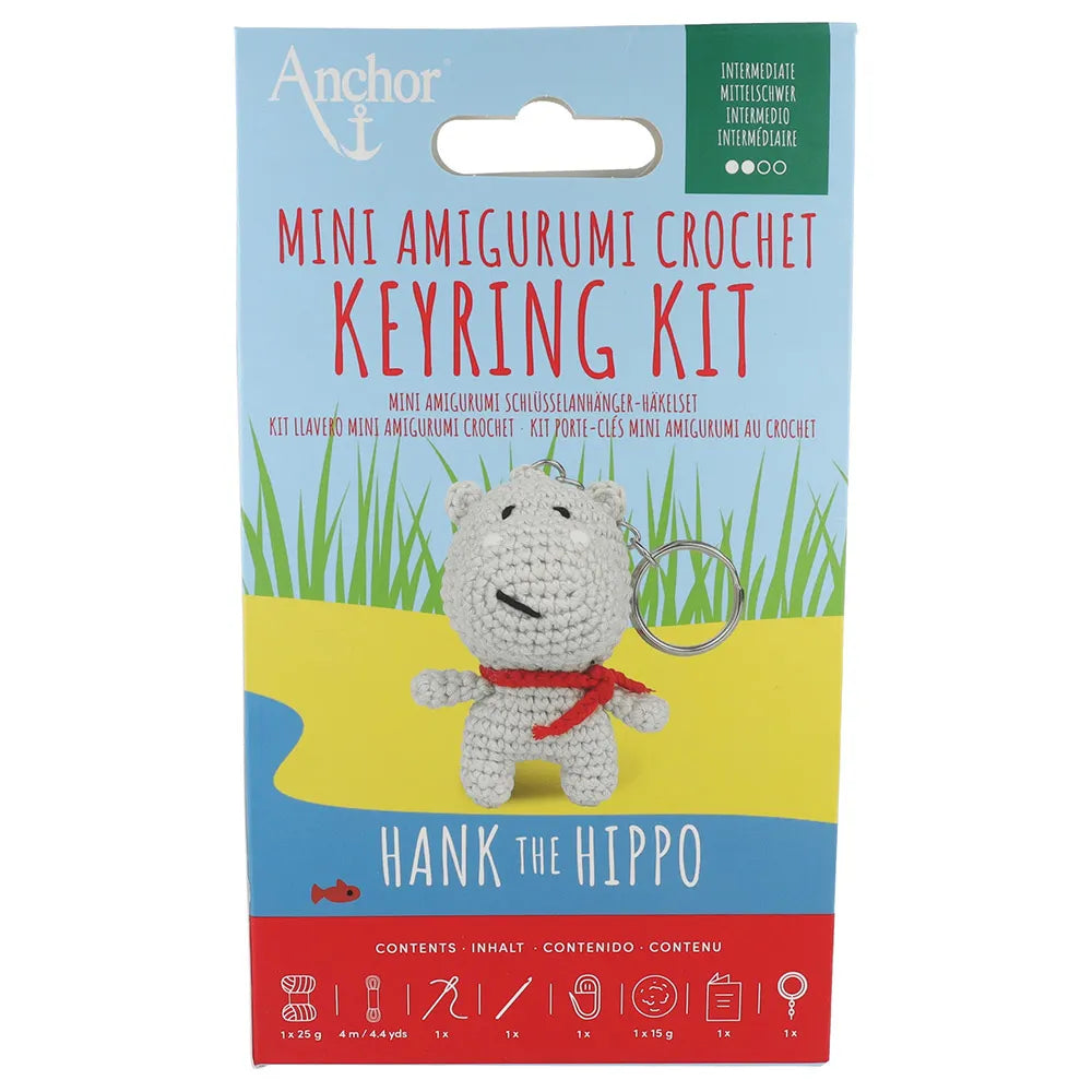 Anchor Mini amigurumi haak kit - sleutelhanger nijlpaard
