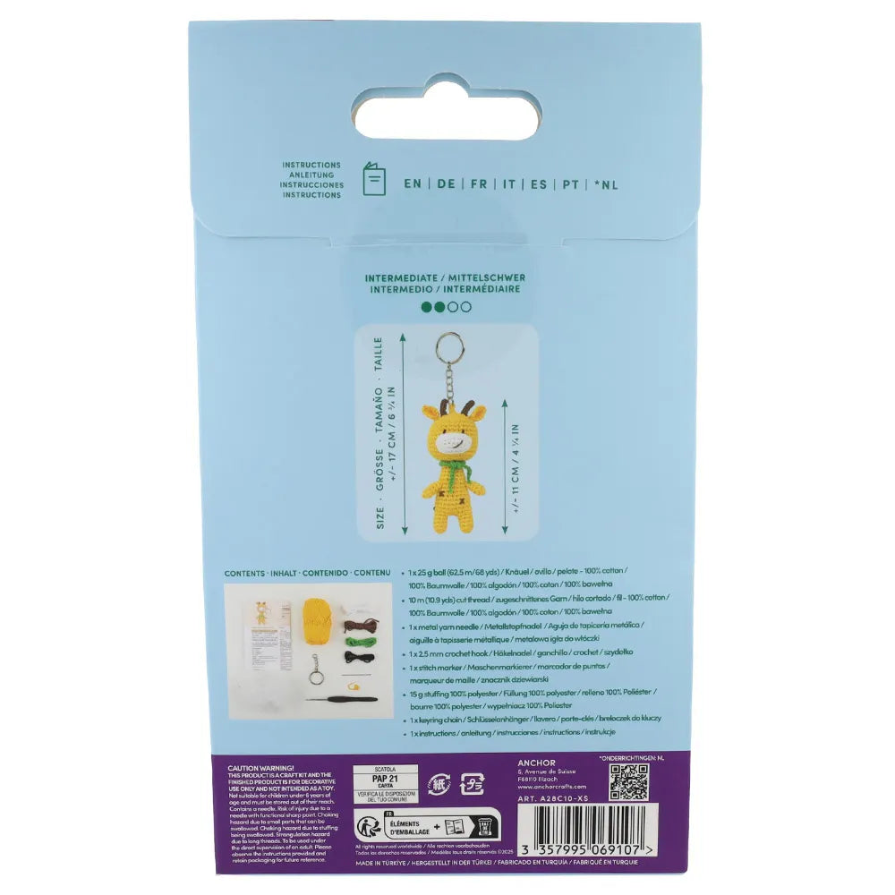 Anchor Mini amigurumi haak kit - sleutelhanger giraf