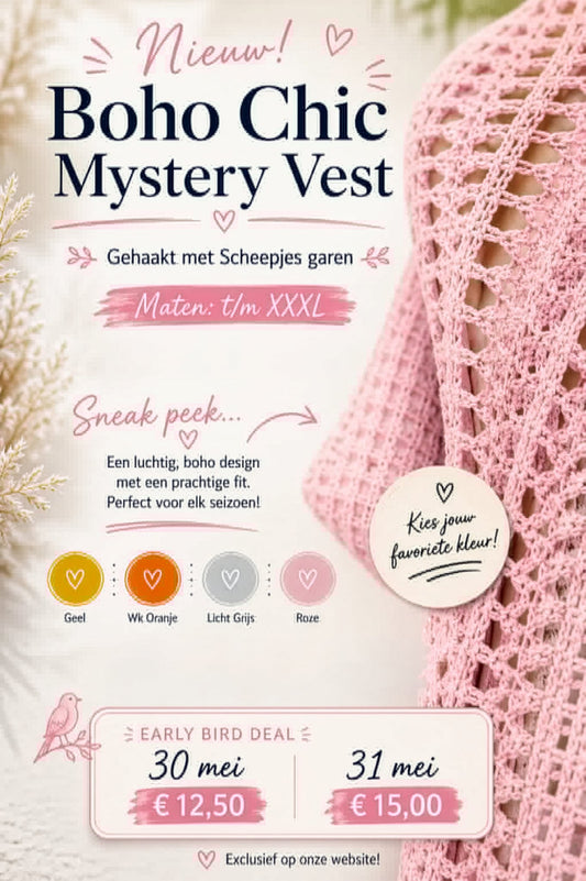 Boho Chic Mystery vest (roze)