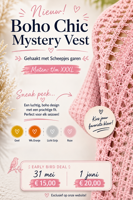 Boho Chic Mystery vest (roze)