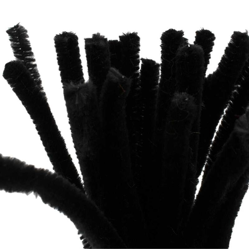 Chenilledraad / Chenille sticks Zwart 30 cm (20 Stuks)