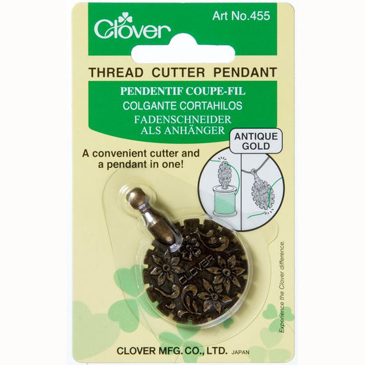 Clover Thread Cutter Pendant Old Gold