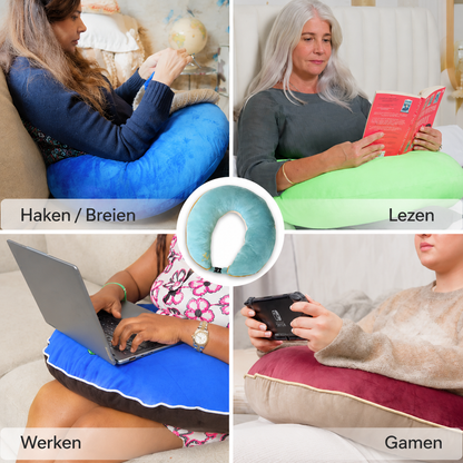 Handwerk kussen Rood met Regenboog