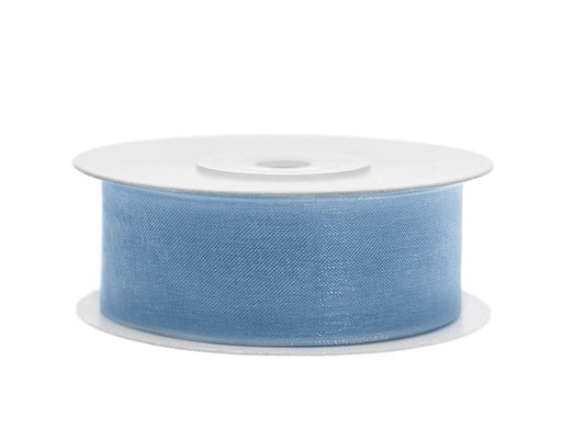 Organza Lint Licht Blauw - 25 mm