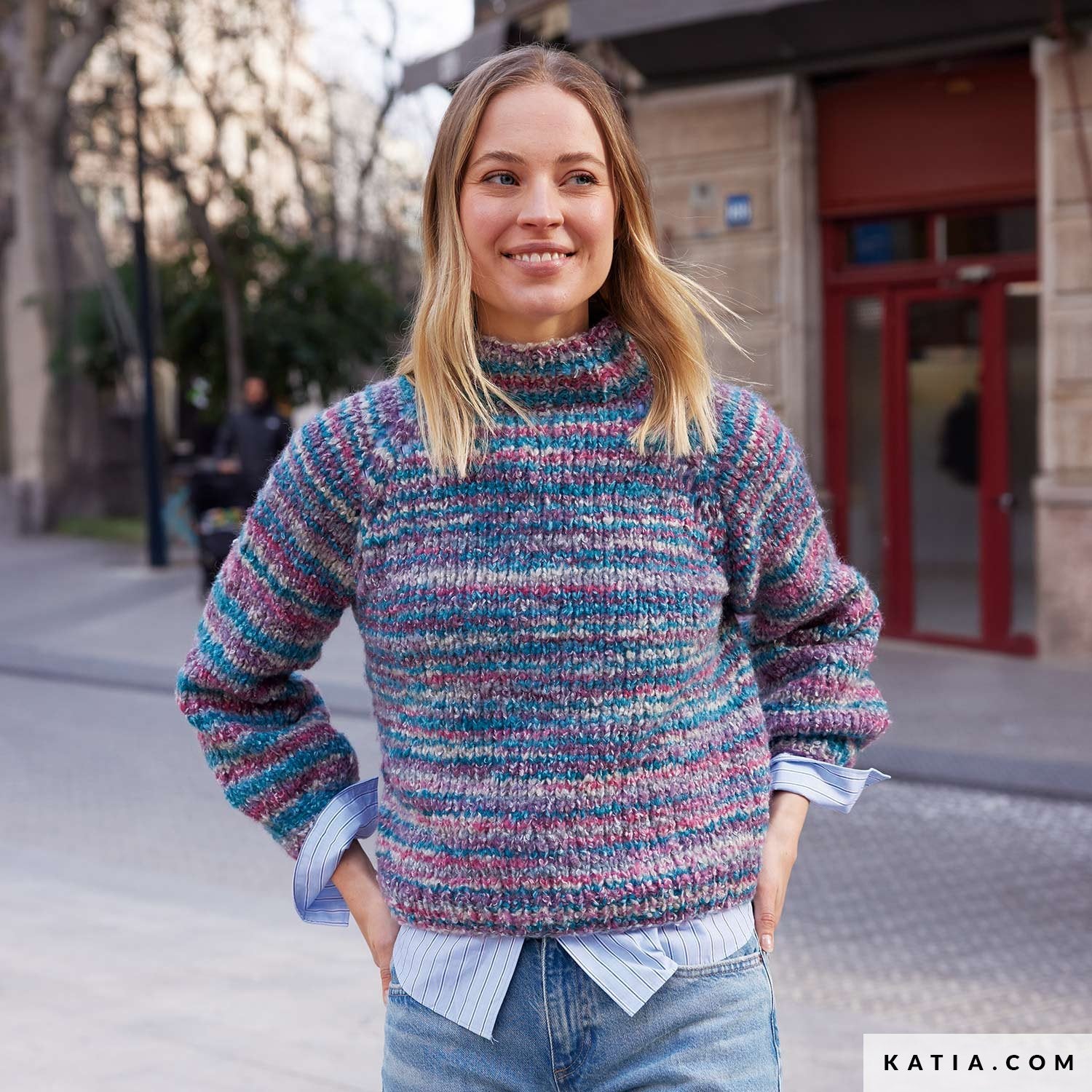 Katia Kleurrijke Trui Dames Katia Concept Dames-Heren Multicolor