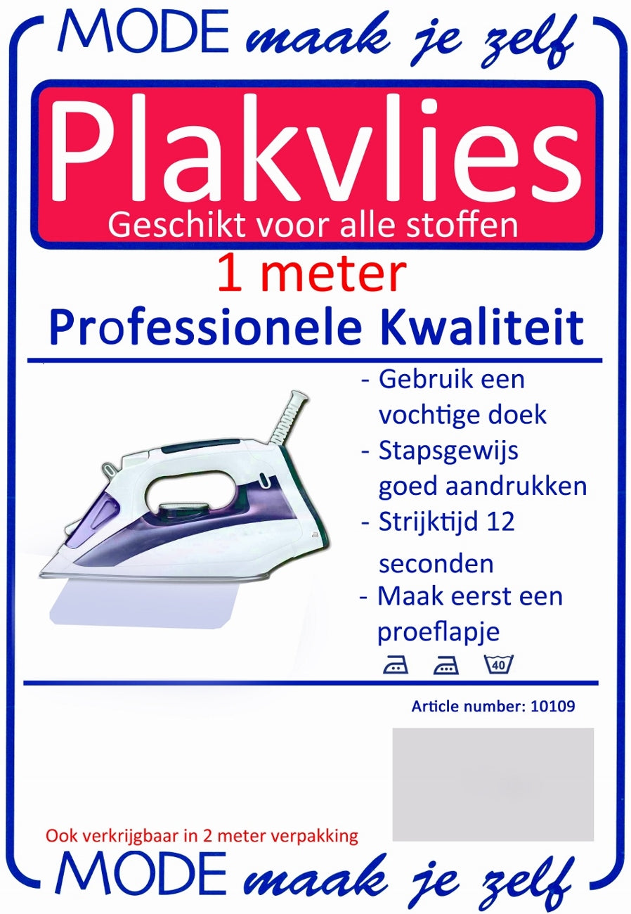 Plakvlies Wit (1 meter enkelzijdig)