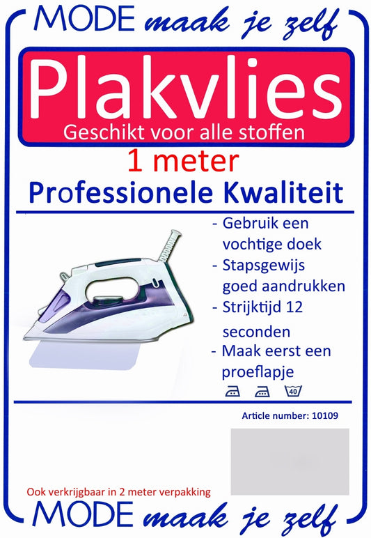 Plakvlies Wit (1 meter enkelzijdig)